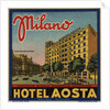 Hotel Aosta Milano Luggage Label by Anonymous