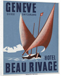 Beau Rivage Hotel Geneve Luggage Label by Anonymous