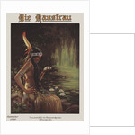 Illustration of an Indian Maiden Holding a Water Lily by Adelaide Hiebel