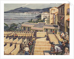 Illustration of Macaroni Drying in Italy by Norman Howard