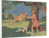 Book Illustration of Girls Playing on a Swing by Anonymous