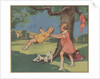 Book Illustration of Girls Playing on a Swing by Anonymous