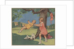 Book Illustration of Girls Playing on a Swing by Anonymous