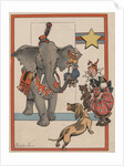 Illustration of an Elephant and Circus Performers by Constance White
