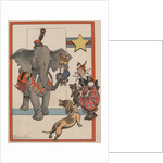 Illustration of an Elephant and Circus Performers by Constance White