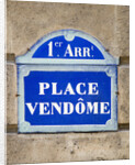 Address Sign on Place Vendome by Anonymous