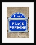 Address Sign on Place Vendome by Anonymous