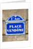 Address Sign on Place Vendome by Anonymous