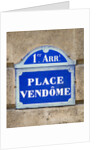 Address Sign on Place Vendome by Anonymous