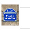 Address Sign on Place Vendome by Anonymous