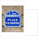 Address Sign on Place Vendome by Anonymous