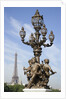 Lamp with Statues and the Eiffel Tower in the Distance by Anonymous