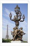 Lamp with Statues and the Eiffel Tower in the Distance by Anonymous
