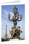 Lamp with Statues and the Eiffel Tower in the Distance by Anonymous