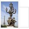 Lamp with Statues and the Eiffel Tower in the Distance by Anonymous