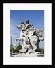 Statue of Deity Riding Winged Horse with Eiffel Tower in Background by Corbis