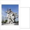 Statue of Deity Riding Winged Horse with Eiffel Tower in Background by Corbis