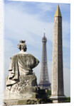 Statue with the Obelisk of Luxor and the Eiffel Tower in the Background by Anonymous