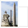 Statue with the Obelisk of Luxor and the Eiffel Tower in the Background by Anonymous