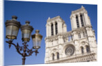 Facade of Notre Dame Cathedral and Lamp Post by Anonymous