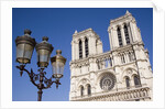 Facade of Notre Dame Cathedral and Lamp Post by Anonymous