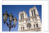 Facade of Notre Dame Cathedral and Lamp Post by Anonymous