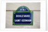 Address Sign on Boulevard Saint Germain by Anonymous