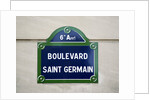 Address Sign on Boulevard Saint Germain by Anonymous