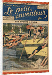 Illustration of Swimmers Diving into the Seine River by Anonymous