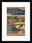 Illustration of Swimmers Diving into the Seine River by Anonymous