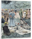 Illustration of Parisians Picnicking in Bois de Boulogne by Anonymous