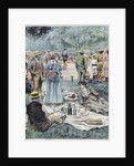 Illustration of Parisians Picnicking in Bois de Boulogne by Anonymous