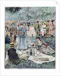 Illustration of Parisians Picnicking in Bois de Boulogne by Anonymous