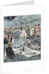 Illustration of Parisians Picnicking in Bois de Boulogne by Anonymous