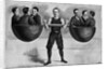 Illustration of a Circus Performer Lifting Six Men by Anonymous