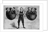 Illustration of a Circus Performer Lifting Six Men by Anonymous