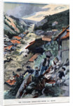 Illustration of Saint-Ours Village Buried by a Mudslide by Anonymous