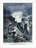 Illustration of a Farmer Firing a Cannon to Prevent Hailstones by Anonymous