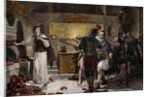 Illustration of Roman Soldiers Discovering a Christian Worshipper in Catacombs by Anonymous