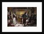 Illustration of Roman Soldiers Discovering a Christian Worshipper in Catacombs by Anonymous