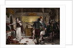 Illustration of Roman Soldiers Discovering a Christian Worshipper in Catacombs by Anonymous