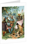 Illustration of Hernan Cortes Accepting Gifts from Montezuma by Anonymous