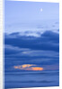 New Moon and Cumulus Clouds Above Sea at Winter Dawn by Anonymous