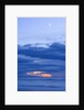 New Moon and Cumulus Clouds Above Sea at Winter Dawn by Corbis