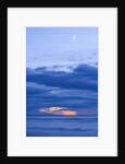 New Moon and Cumulus Clouds Above Sea at Winter Dawn by Anonymous