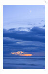 New Moon and Cumulus Clouds Above Sea at Winter Dawn by Anonymous