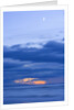 New Moon and Cumulus Clouds Above Sea at Winter Dawn by Anonymous