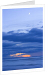 New Moon and Cumulus Clouds Above Sea at Winter Dawn by Anonymous