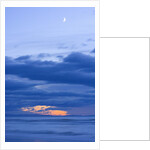 New Moon and Cumulus Clouds Above Sea at Winter Dawn by Anonymous