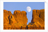 Sandstone Buttes and Moon by Anonymous